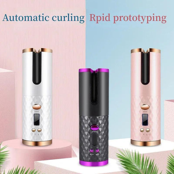 Cordless Automatic Hair Curler with USB Charging – Rotating Ceramic Curling Iron for Professional Styling, Portable & Rechargeable